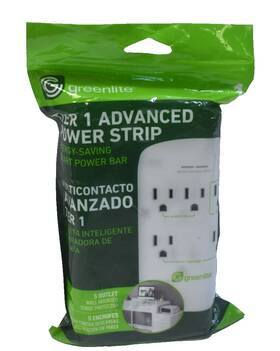 Greenlite 635279986153 Tier 1 Advanced Power Strip Energy Saving Smart Bar White