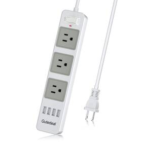 Gutedeal 192188321074 2 Prong Power Strip With Usb To 3 Outlet Adapter 4 Po