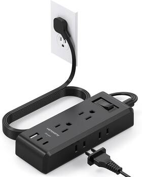 Hanycony 313043164180 Cruise Essentials Flat Plug Power Strip 5ft Ultra Extension Cord - 6 Outl