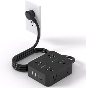 Hanycony 445039185183 Power Strip Surge Protector 5 Ft Exetnsion Cord With Multiple Outlets