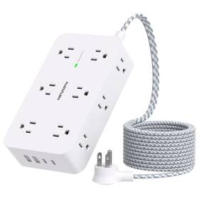 Hn12u5w Hanycony 12-outlet Power Strip Surge Protector With 4 Usb 2 C Ports 5ft Cord For Ho