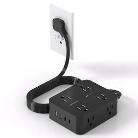 Hn8u5bc2 Hanycony Power Strip Surge Protector 5ft Ultra Thin Flat Plug Extension Cord With Mul