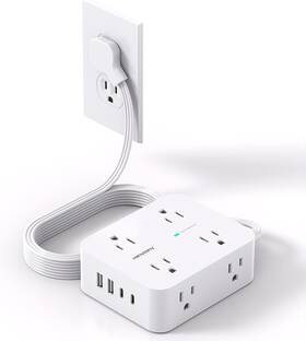 Hn8u5wc2 Hanycony Surge Protector Power Strip Extension Cord With Multiple Outlets 5 Ft Ultra Th