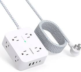 Xfl103 Hanycony 10 Ft Surge Protector Power Strip Extension Cord With 8 10ft White
