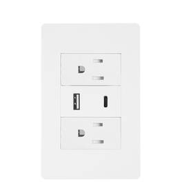 Haoquoou Hq001 Usb Outlets 10-amp Wall Socket With Type C Port Dual Multi-port Tamp