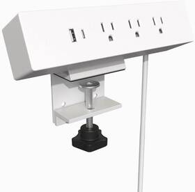 Hardware 23213030 120 V Clamp-on Power Bar And Usb Charging Station White