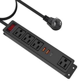 Hdctek 665878339432 Wall Mounted Power Strip Usb C Fast Charge 20w 4 Outlets 3 Ports Desktop P