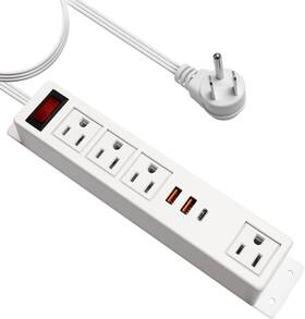 Ke-201 Hdctek Multi Plug Outlet With Usb C 20w Wall Mounted Power Strip 4ac Usbc White