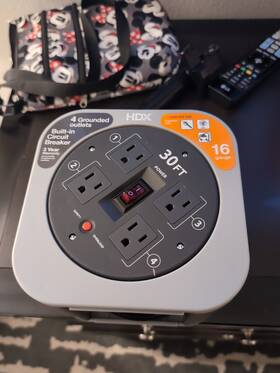 Em-el-300n-hdx Hdx 30 Ft. Extension Cord Reel With Outlets And Surge Protector In Gray