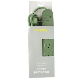 Heyday 058219788899 1875w 6-outlet Surge Protector With 6ft Cord And Flat Angled Plug - Green