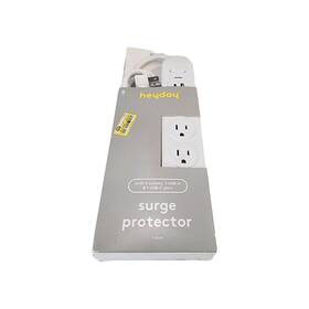 Heyday 058219789520 Surge Protector 5 Outlet / 1 Usb -a And Usb-c Port White New
