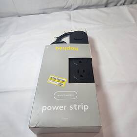 Heyday 058219790007 5 Outlet Power Strip In Black 6ft Cord By New Damage Box