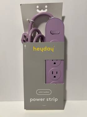 085071767 Heyday Indoor 6 Foot Powerstrip 5-outlets Purple 15a 14awg 1875w New