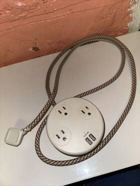 Heyday 649532933051 3-outlet Surge Protector With 6ft Extension Cord- Stone White