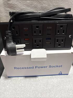 B0cygjf2tg Hezi Recessed Power Strip 30w 4usb-c And 4usb-a 6 Ac Outlets