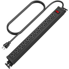 12acsw-1 Hhsoet Rotating Mountable Power Strip 12 Outlet Wall Mount Surge Protector Metal H