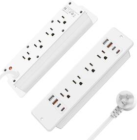 Hhsoet 445016671609 16 In 1 Recessed Power Strip Usb C Desk Outlet 30w Fast Charging 10ft Cord White
