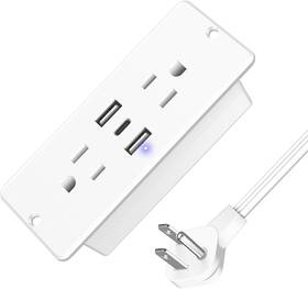 Hhsoet 445048732781 5 In 1 Recessed Power Strip Flat Plug 20w Fast Charging Furniture