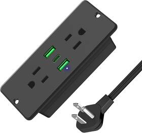 Hhsoet 711182009148 5 In 1 Recessed Power Strip Flat Plug 45w Fast Charging Furniture Outlet