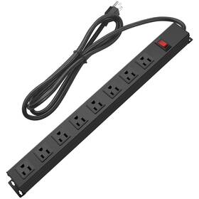 1200j Hhsoet 738627970825 Metal Wide Spaced Power Strip 8 Outlets Black Surge Protector 15a