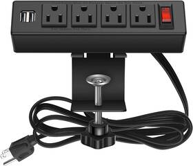 Ty111-044kbj Hhsoet Desk Clamp Power Strip Desktop Outlet Mount With 2 Usb Ports