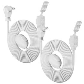 Hfpc-2p3o-of Hifind Hfpc-2p3o-of/on-6ft-2pk 2 Prong 3 Outlets Flat Plug Extension Cord 6 Ft/2 Pack With Foot Switch And Saf