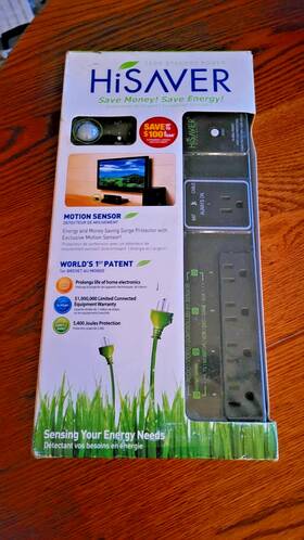 Hisaver 885187101036 Power Surge Protector For Pc And Mac Motion Sensor Zero Standby