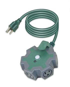 Kab-27 Holiday Living 5-outlet Extension Cord Hub With 6ft Grounded Heavy-duty Outdoor Green
