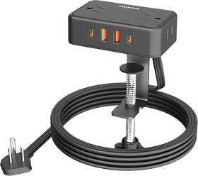 Hopow 744759731067 Desk Clamp Power Strip Desktop Mount Charging Station With 4 Outlets Us