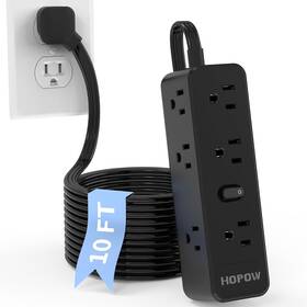 Qh960 Hopow Surge Protector Power Strip 10 Ft With 9 Widely Ac Outlets 1700 Jo