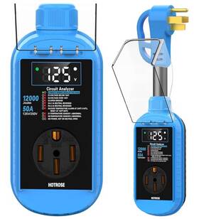 Hotrose 781111276996 Rv Surge Protector 50 Amp With High/low Voltage Protection 12000 Joules Led Dis