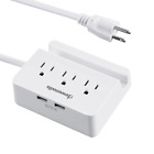 2.4a-port Hou302w Dewenwils 3-outlet Desktop Power 611901251554