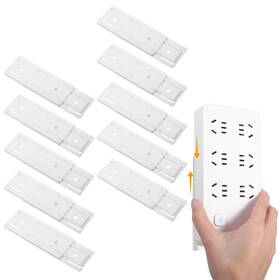 P4ppkcha Hpmjz 737289 1 10 Pcs Self Adhesive Power Strip Holder Surge Protector Fixator Wall White