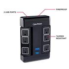 Ht600wsu2a Cyberpower Surge Protect Swivel Wall Tap Usb Black 649532621057