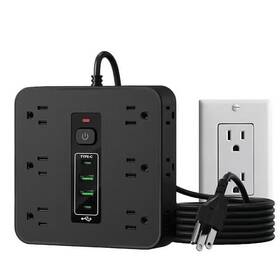 16in1 Httoar 747759208249 Surge Protector Power Strip With 12 Ac Outlets 4 Usb Ports 2 Usbc And