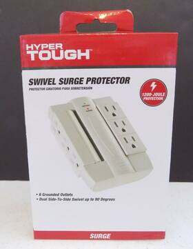 Htwts6 Hyper Tough Dual Swivel Surge Protector 6 Grounded Outlets New
