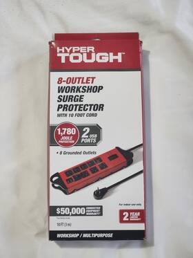 Ps-829f-2 Hyper Tough R 8-outlet Workshop Surge Protector Red