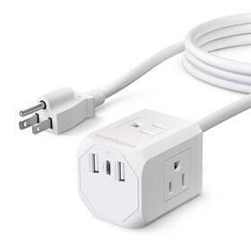 15706 Hypergear Cube Multi-port Power Strip Extension Cord 6 Devices At Once