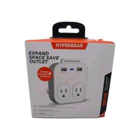 Hypergear 633755136238 Multi Plug Outlet Extender With 2 Usb-a Ports Outlets Wall