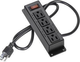 Iceelec 705353606922 Wall Mount Power Outlet Strip 4 Mountable With Switch 3ft