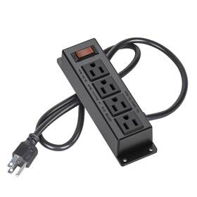 Chavmt-168 Iceelec Wall Mount Power Outlet Strip 4 Mountable With Switch 3ft