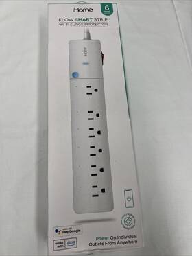 Ihome 194383019817 6 Outlet Flow Smart Wi Fi Surge Protector Works With Hey Google And Alexa
