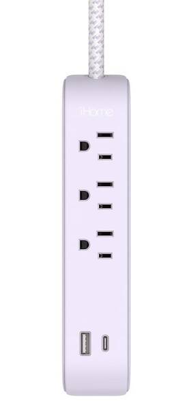 2ihac2268h0l2 Ihome Power Strip With Usb And Cord Purple