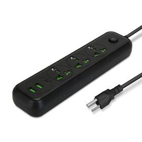 Imountek 717971904922 Power Strip With 5.9ft Extension Cord 3 Ac Outlets And 2 Usb A Ports 1 C Port