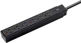115873 Inc. 6 Outlet Surge Protector Power Strip - 2 Feet Black Pack Heavy Duty Cord