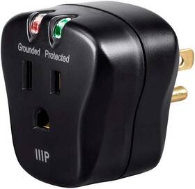 115877 Inc. 1 Outlet Portable Mini Power Surge Protector Wall Tap - Black Ul Rated