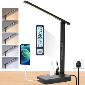 Infiway 754552424318 Power Strip With Led Desk Lamp 2 Outlets 1 Usb-a Ports Type-c 5 Mode