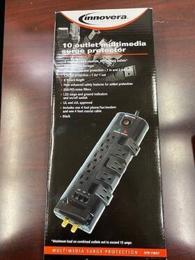 Ivr71657 Innovera Surge Protector 10 Ac Outlets 6 Ft Cord 2 880 J Black