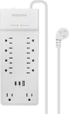 Ns-tosp26 Insignia Insignia- 10-outlet / 2-usb-c 1-usb 2 400 Joules Surge Protector Strip Wi