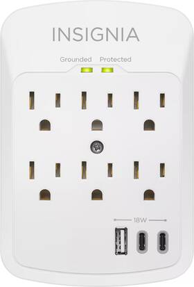 Ns-wtsp26 Insignia Insignia- 6-outlet / 2-usb-c 1-usb Wall Tap 1 800 Joules Surge Protector